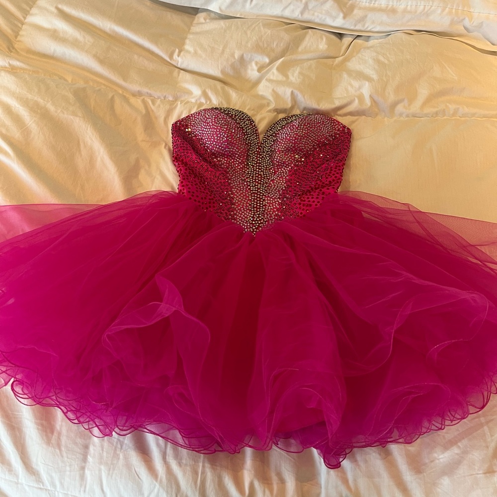 Sherri Hill rhinestone and tulle bustier dress - Picture 7 of 12